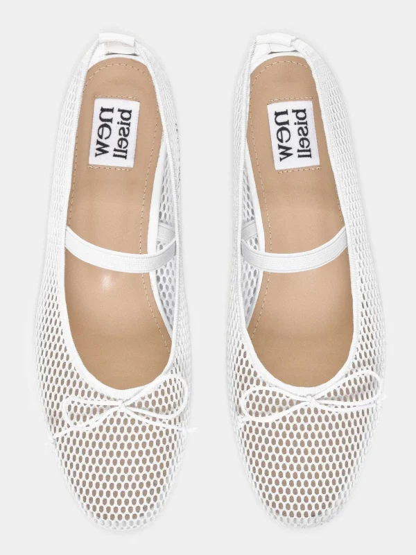 Hot Source Unknown Ballerines Mary Jane En Maille, Blanches