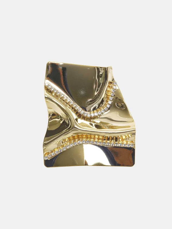 Online Source Unknown Boucles D'Oreilles En Cristal Abstrait, Dore