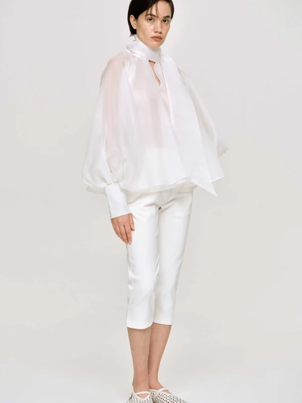 Clearance Source Unknown Chemisier Transparent Ballon, Blanc