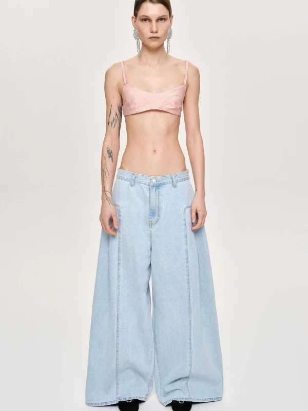 Hot Source Unknown Jean Oversize Double Face, Bleu Clair