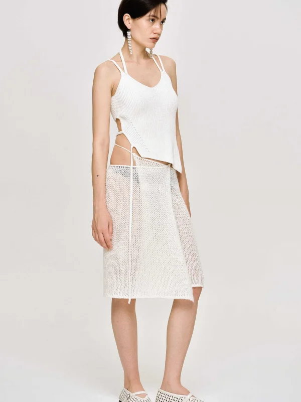 Clearance Source Unknown Jupe En Tricot Semi-Transparente, Bouleau