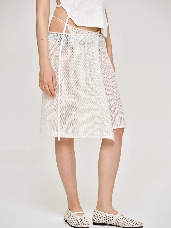 Best Source Unknown Jupe En Tricot Semi-Transparente, Bouleau
