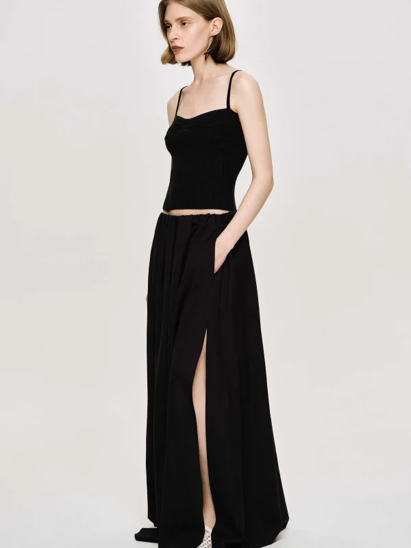 Flash Sale Source Unknown Jupe Longue En Lin Dhanila, Noir
