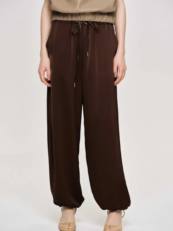 Hot Source Unknown Pantalon De Jogging En Satin, Rouge Merlot