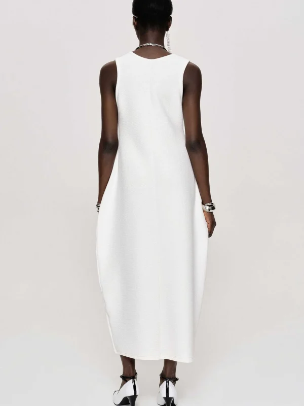 Discount Source Unknown Robe Mi-Longue Adua Vase, Blanc