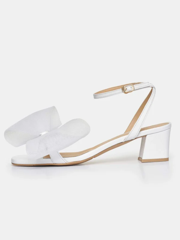 Best Source Unknown Sandales A Noeud En Tulle Apogeo, Blanc