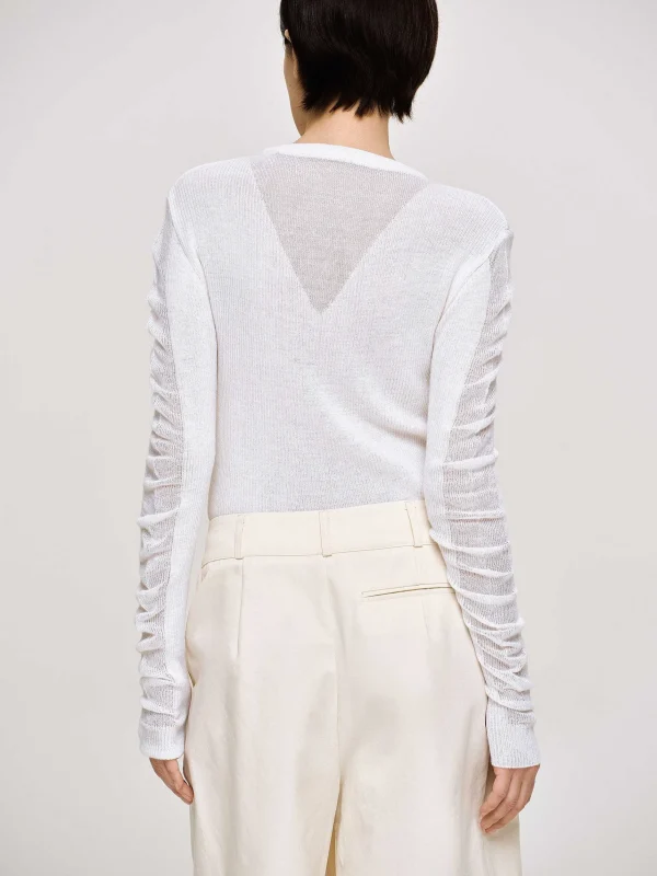 Clearance Source Unknown Tricot A Manches Transparentes, Blanc