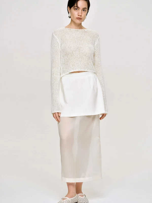 Sale Source Unknown Tricot Semi-Transparent, Bouleau