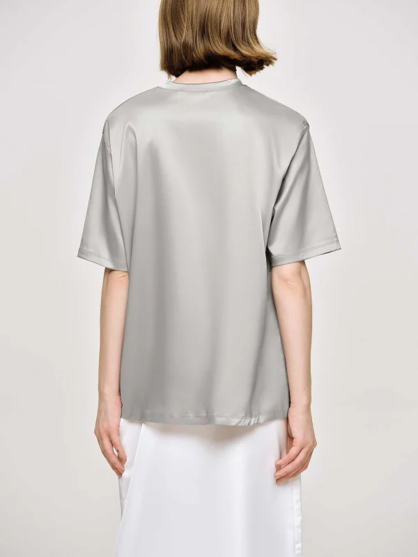 Online Source Unknown T-Shirt En Satin, Argent