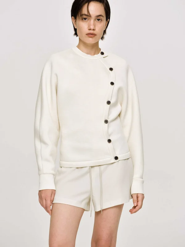 Hot Source Unknown Veste A Boutons Decales, Creme